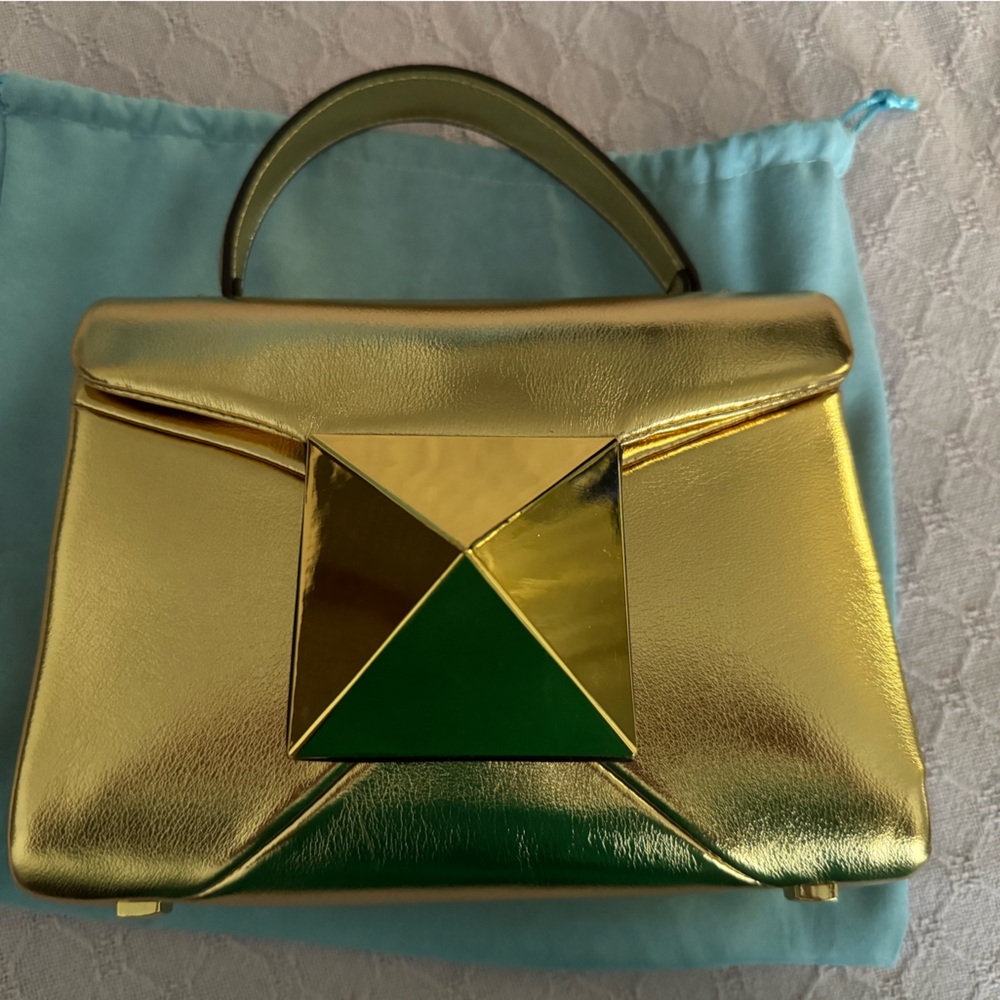 Tiffany & Fred Gold Stud Gold Leather bag